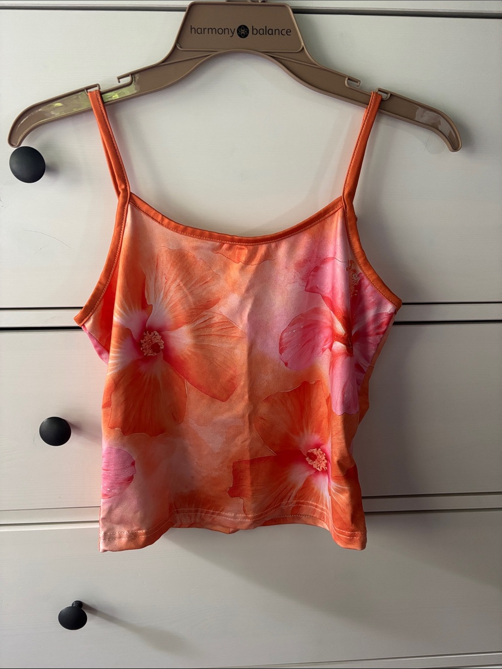 Harmony Balance Orange Floral Satin Cami Top